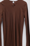 BASERANGE Linen Didin Long Sleeve Dress France BAS-DRDYL-VI-SP24-SHENZONG Dark Brown